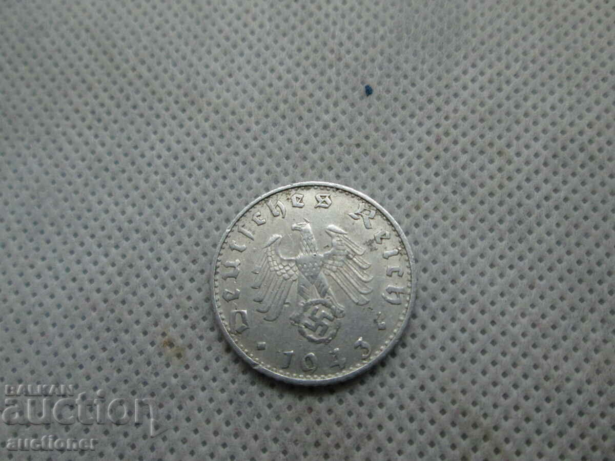 50 REICHSPFENING 1943 B THIRD REICH - 5 50 REICHSPFENING 1943 B THIRD REICH - 5