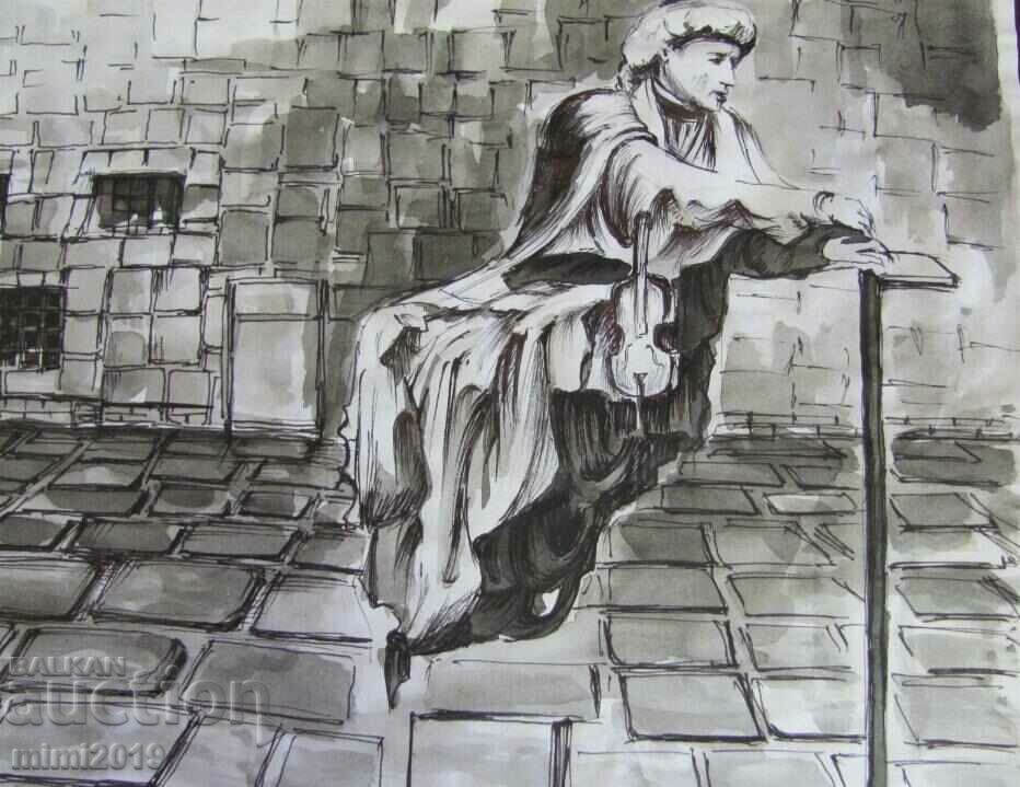 1974 Watercolor painting Todor Dryankov signed with price 50.00 BGN | € 25.56 1974 Watercolor painting Todor Dryankov signed with price 50.00 BGN | € 25.56