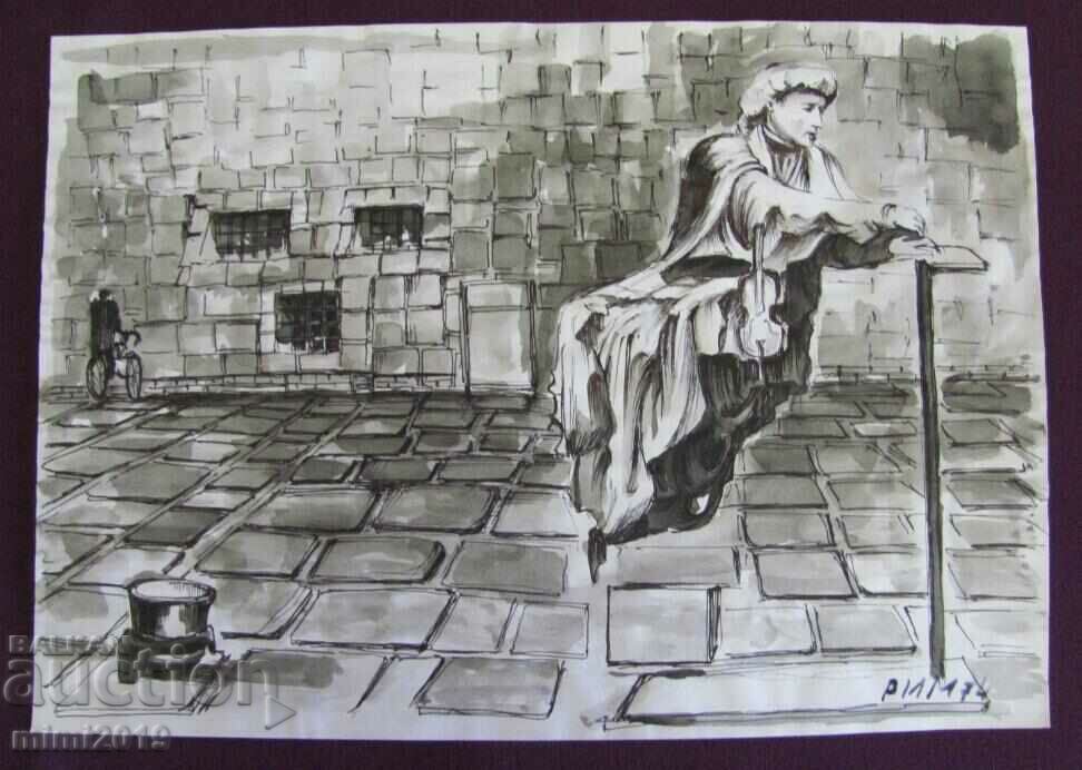 1974 Watercolor painting Todor Dryankov signed - 6 1974 Watercolor painting Todor Dryankov signed - 6