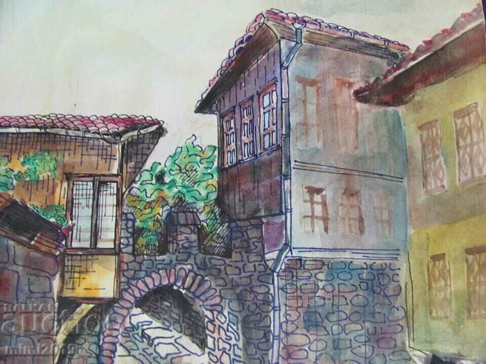 Delivery of 1974 Painting Watercolor Signed Delivery of 1974 Painting Watercolor Signed