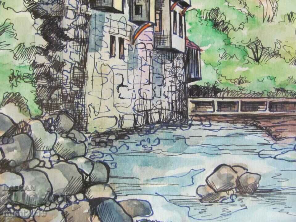 Delivery of 1974 Painting Watercolor Signed Delivery of 1974 Painting Watercolor Signed