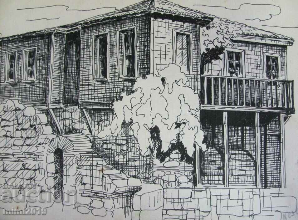 1980 Original Painting Graphics-Nessebar - 6 1980 Original Painting Graphics-Nessebar - 6