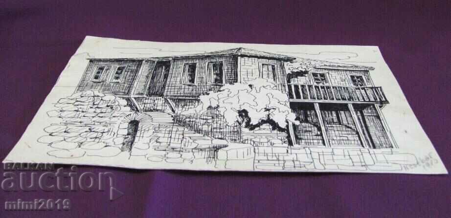 1980 Original Painting Graphics-Nessebar - 7 1980 Original Painting Graphics-Nessebar - 7