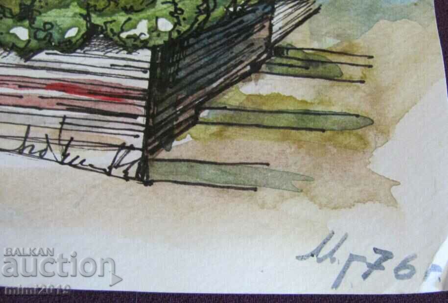 Auction 1976 Painting Watercolor Signed Auction 1976 Painting Watercolor Signed