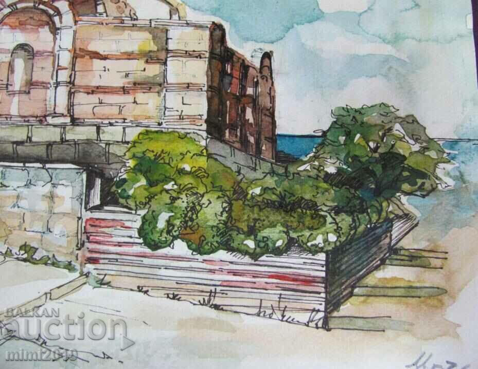 Delivery of 1976 Painting Watercolor Signed Delivery of 1976 Painting Watercolor Signed