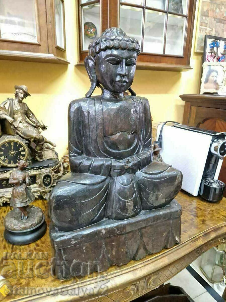 Auction  Magnificent large antique wooden figure statuette