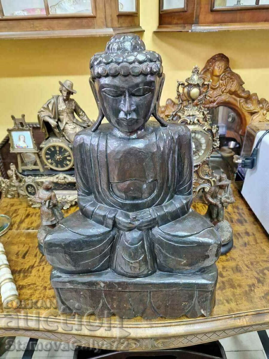 Magnificent large antique wooden figure statuette - 5