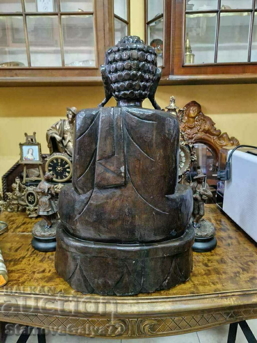 Magnificent large antique wooden figure statuette - 6