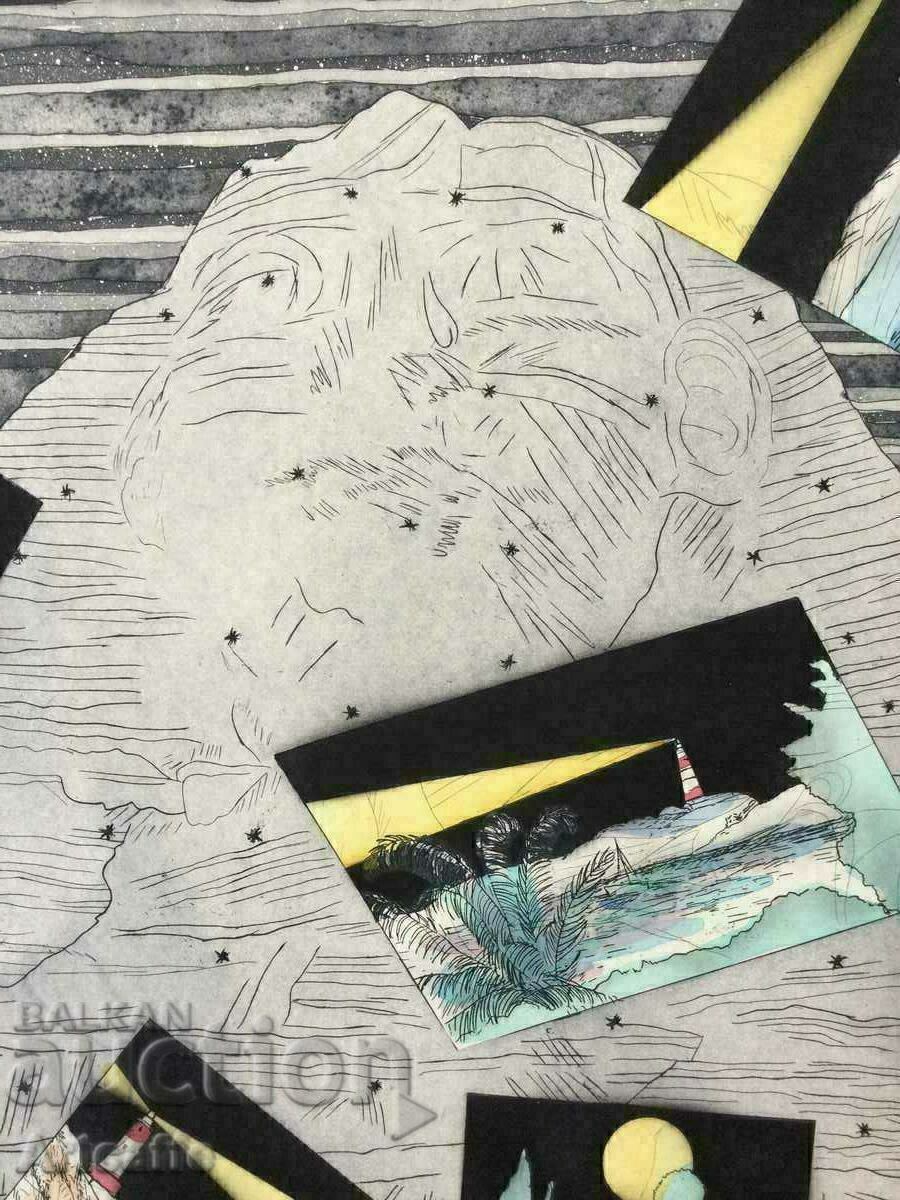 Auction Susan Hall aquatint etching Auction Susan Hall aquatint etching