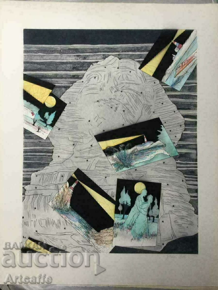 Susan Hall aquatint etching