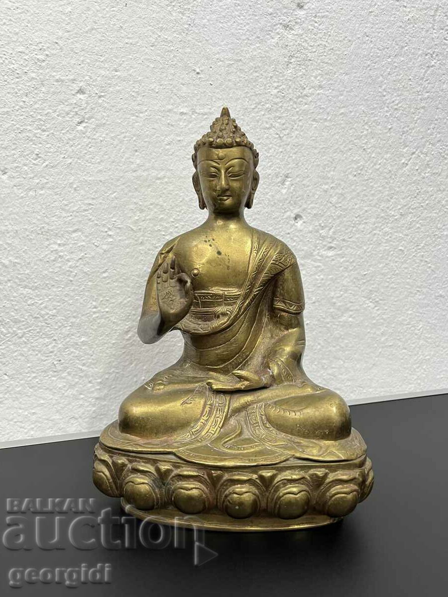 Уникална стара бронзова Буда / будизъм. №4777