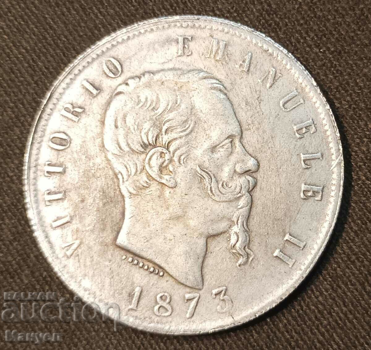 5 pounds of silver 1873 Victor Emmanuel II Italy. with price 120.00 BGN | € 61.36 5 pounds of silver 1873 Victor Emmanuel II Italy. with price 120.00 BGN | € 61.36