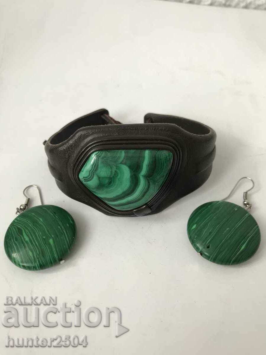Malachite bracelet and earrings with price 29.95 BGN | € 15.31 Malachite bracelet and earrings with price 29.95 BGN | € 15.31