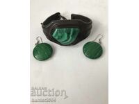 Гривна и обеци-малахит