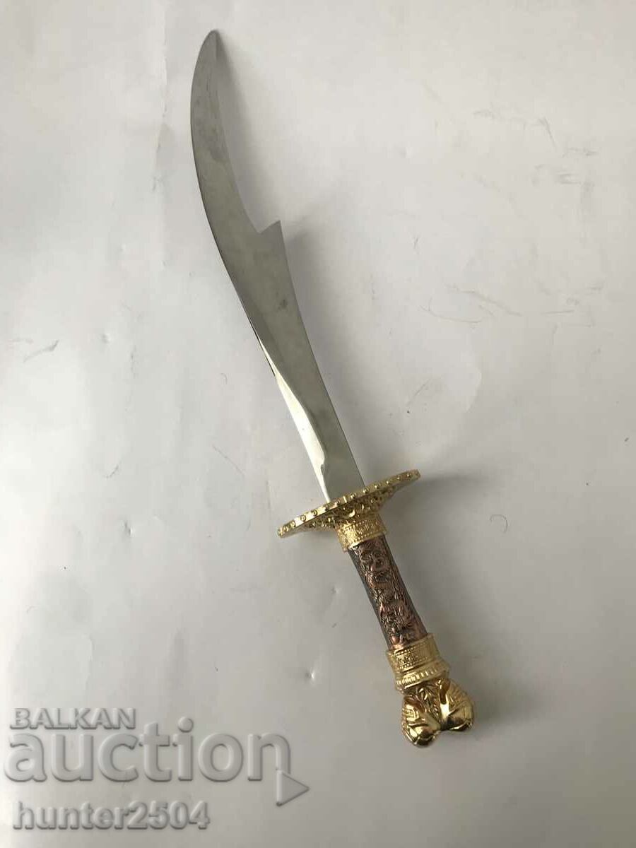 Letter knife - gold-plated handle, 27 cm