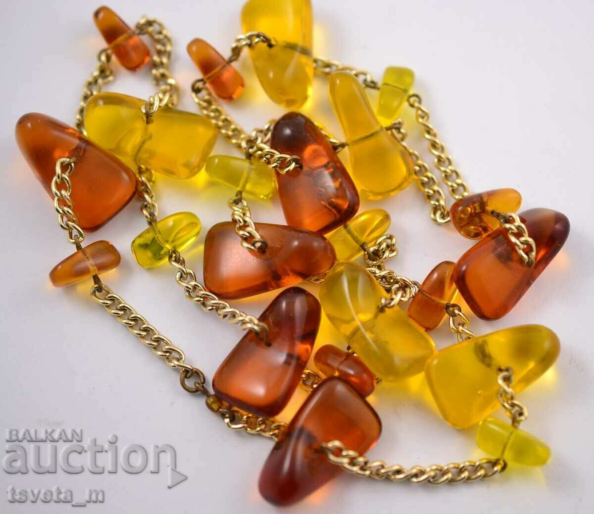 Auction Gerdan, necklace with amber 69g. Auction Gerdan, necklace with amber 69g.