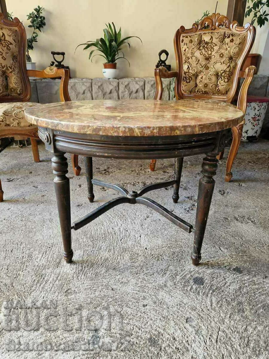 A great antique solid wood coffee table with a marble top with price 229.00 BGN | € 117.09 A great antique solid wood coffee table with a marble top with price 229.00 BGN | € 117.09