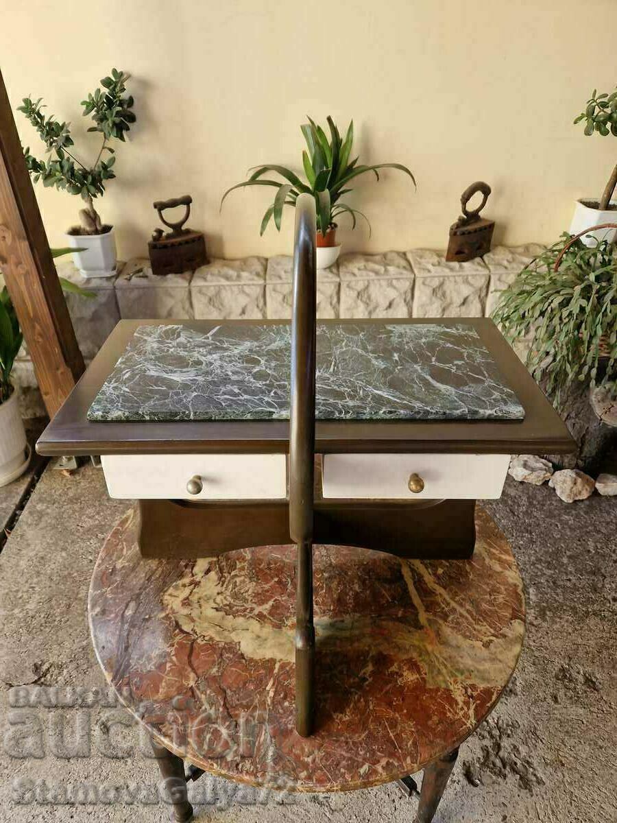 Unique antique French solid wood coffee table with marble top with price 199.00 BGN | € 101.75 Unique antique French solid wood coffee table with marble top with price 199.00 BGN | € 101.75