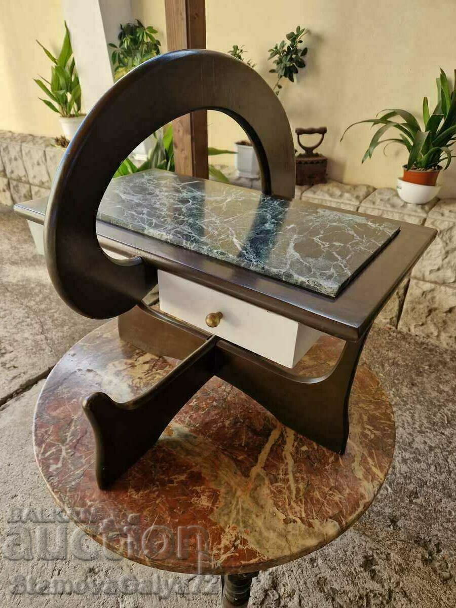 Auction Unique antique French solid wood coffee table with marble top Auction Unique antique French solid wood coffee table with marble top