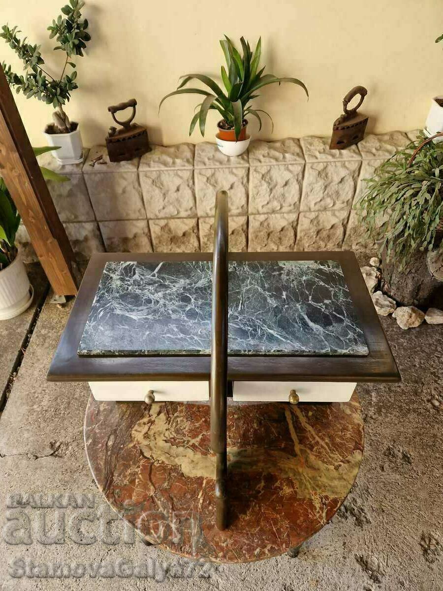 Delivery of Unique antique French solid wood coffee table with marble top Delivery of Unique antique French solid wood coffee table with marble top