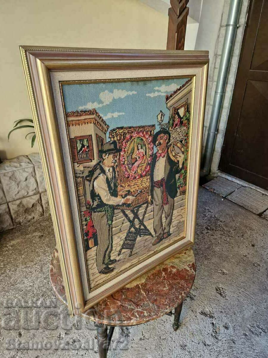 Аукцион Голям много красив антикварен холандски гоблен