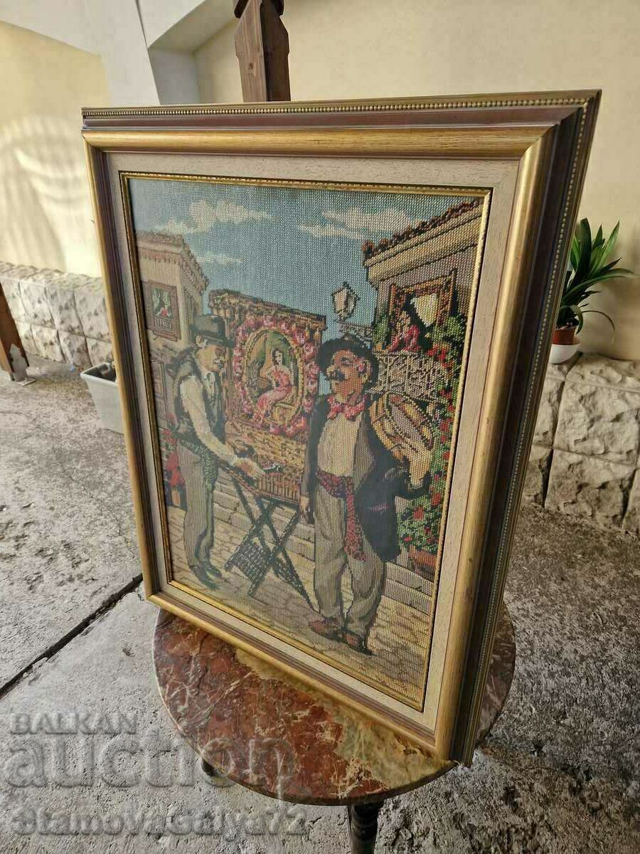 Доставка на Голям много красив антикварен холандски гоблен