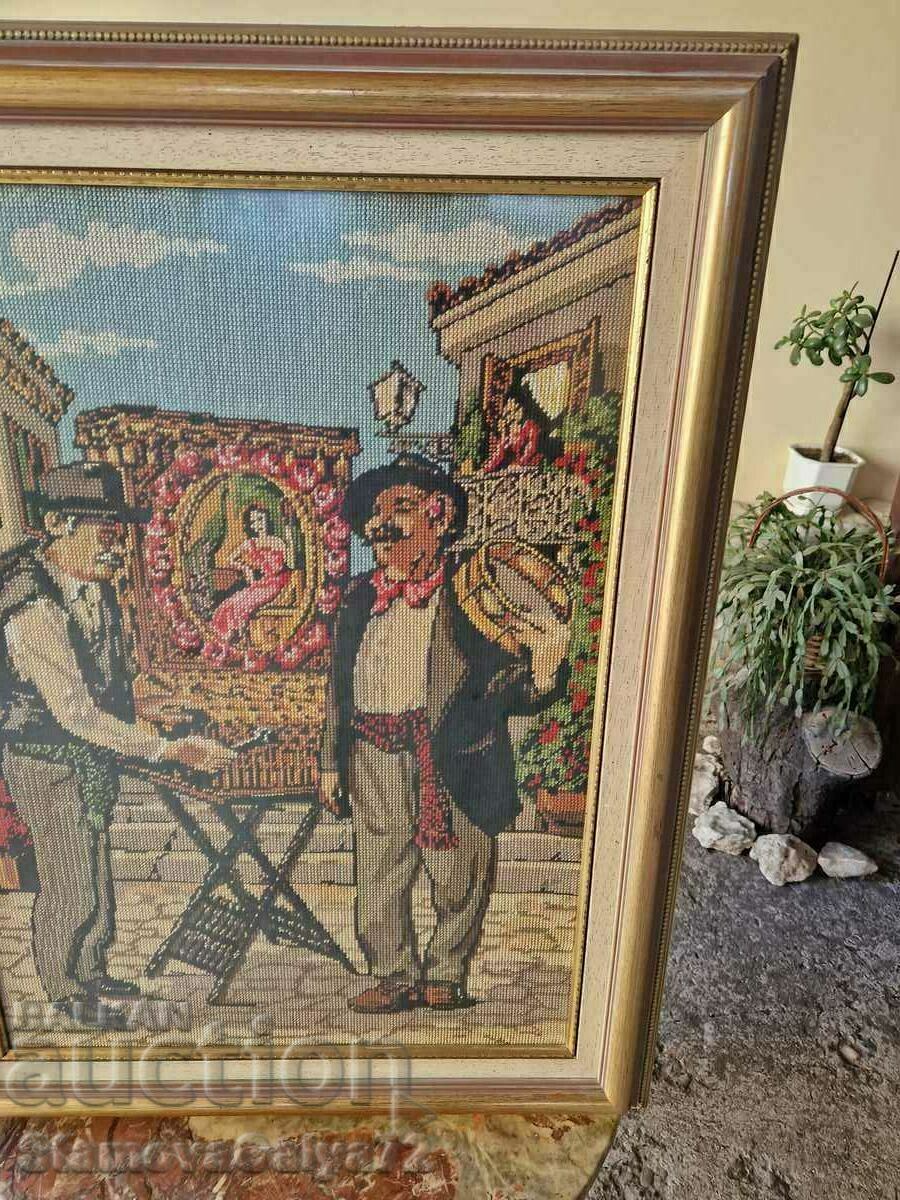 Голям много красив антикварен холандски гоблен - 6