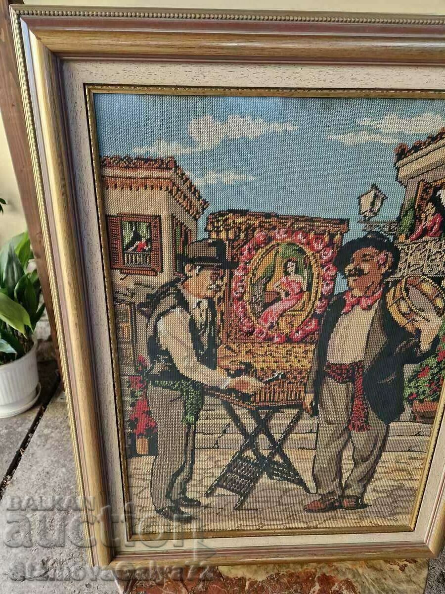 Голям много красив антикварен холандски гоблен - 7