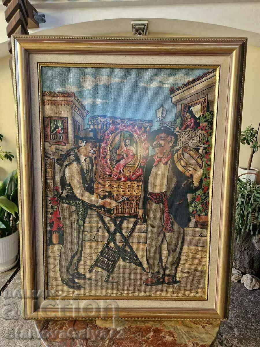 O tapiserie olandeză antică mare, foarte frumoasă