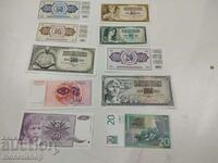 Lot of uniquely preserved banknotes from Yugoslavia