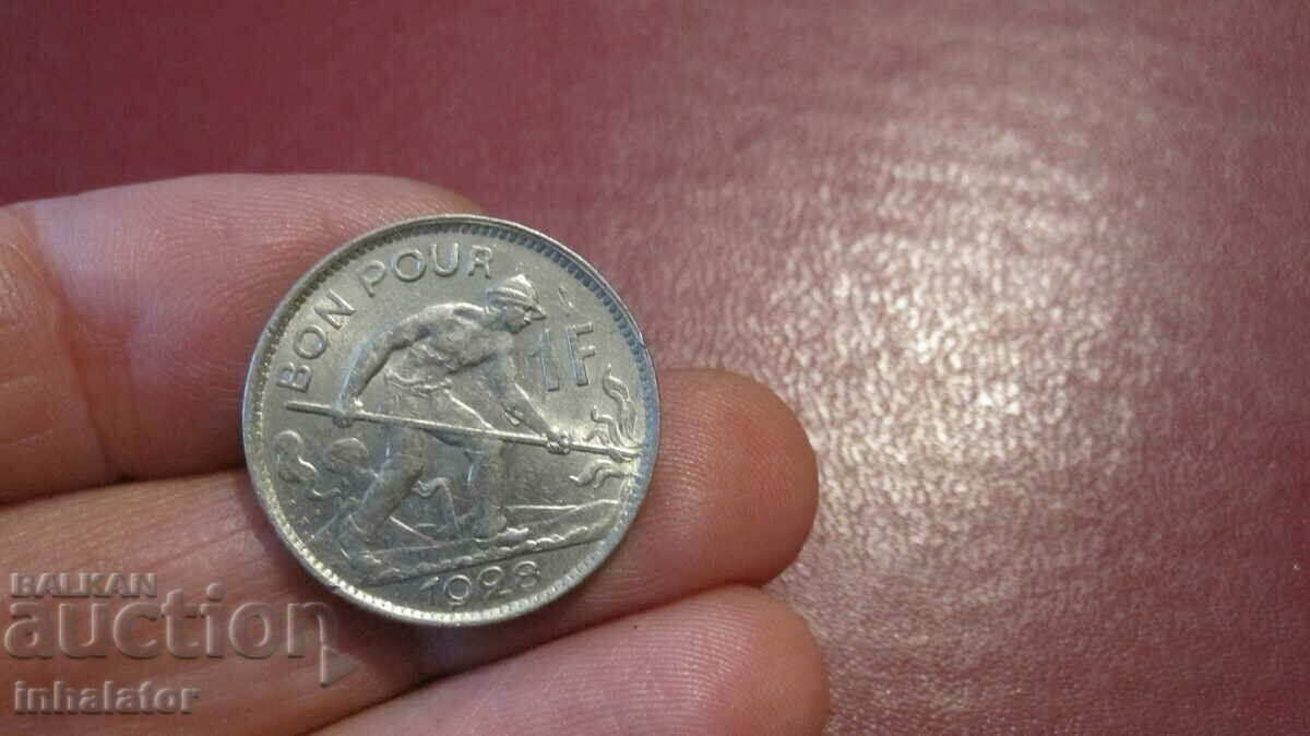 1928 Luxembourg 1 franc