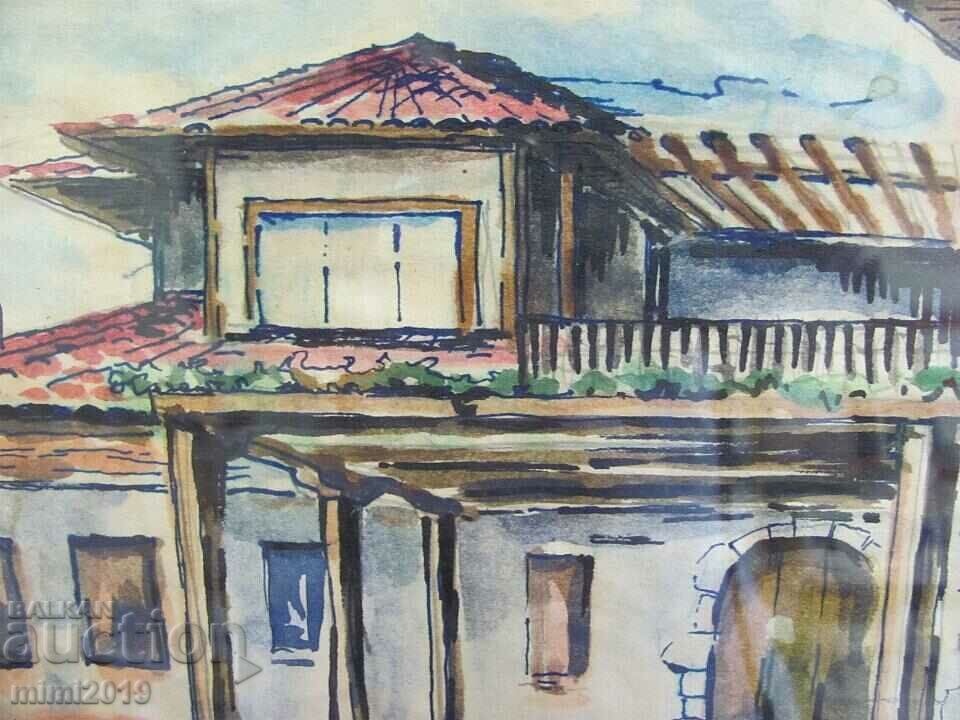 Delivery of Old Painting Watercolor Delivery of Old Painting Watercolor