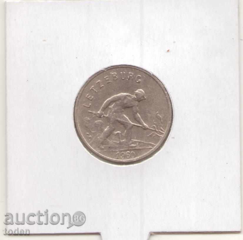 +Luxembourg-1 Franc-1960-KM# 46.2-Charlotte small Type+