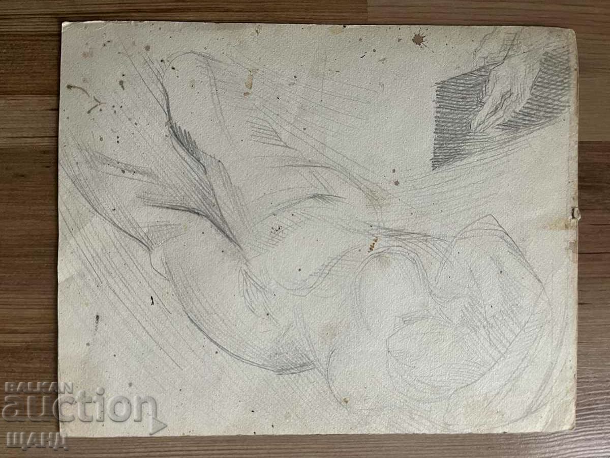 Old Drawing Pencil Erotica Nude Female Body Old Drawing Pencil Erotica Nude Female Body