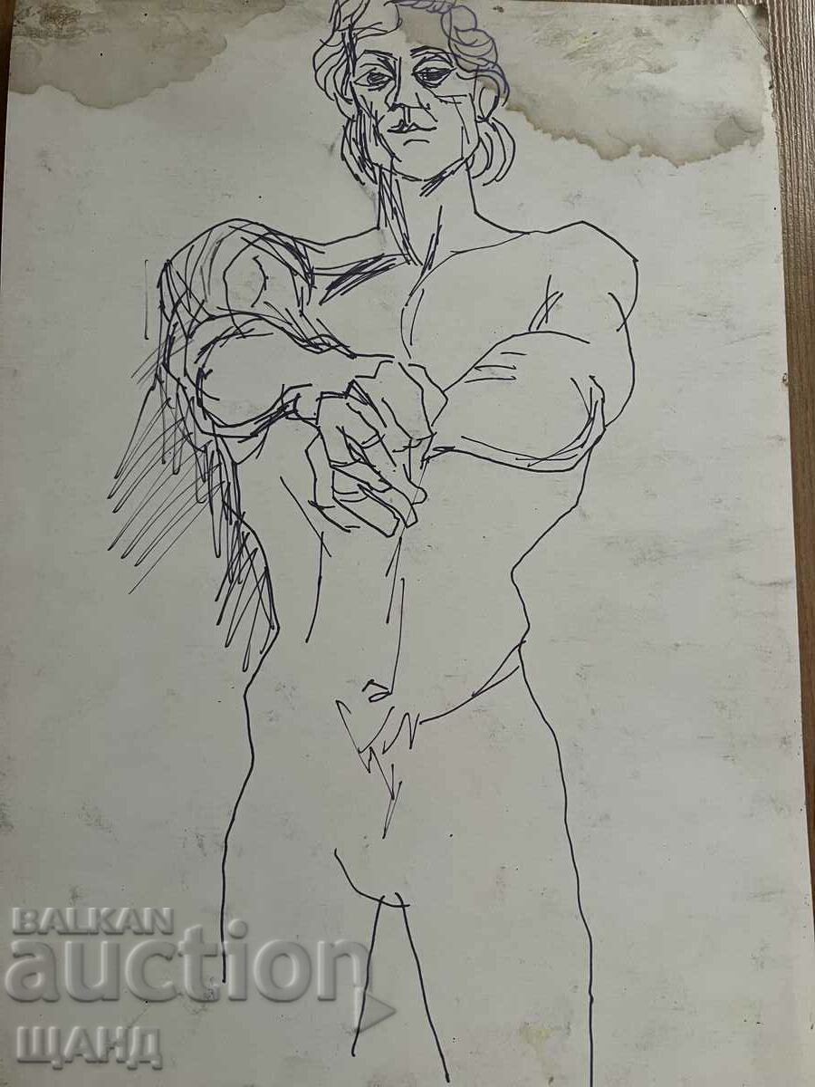 Παλιό μολύβι σχεδίου Erotica γυμνό ανδρικό σώμα με τιμή 3.00 BGN | € 1.53 Παλιό μολύβι σχεδίου Erotica γυμνό ανδρικό σώμα με τιμή 3.00 BGN | € 1.53