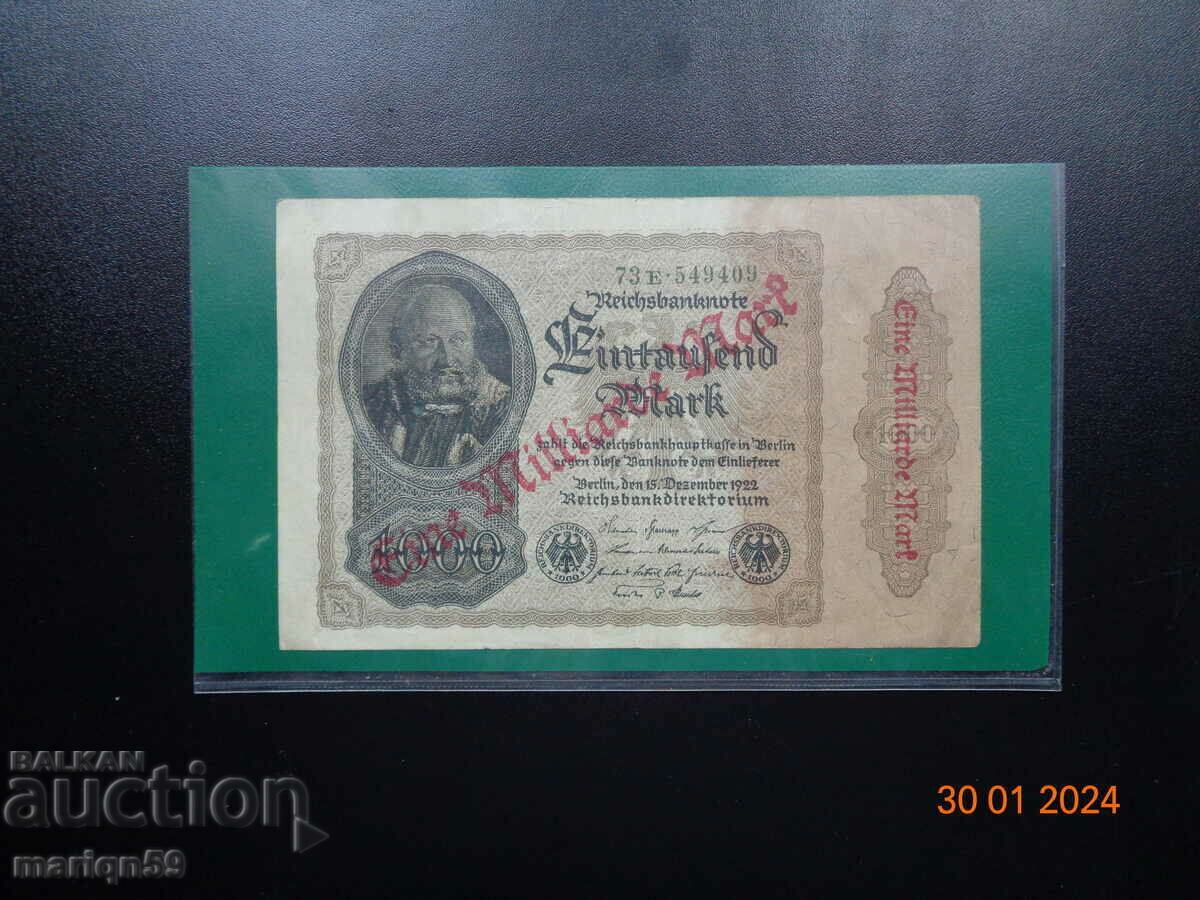 Rare excellent from Germany 1,000,000,000 marks