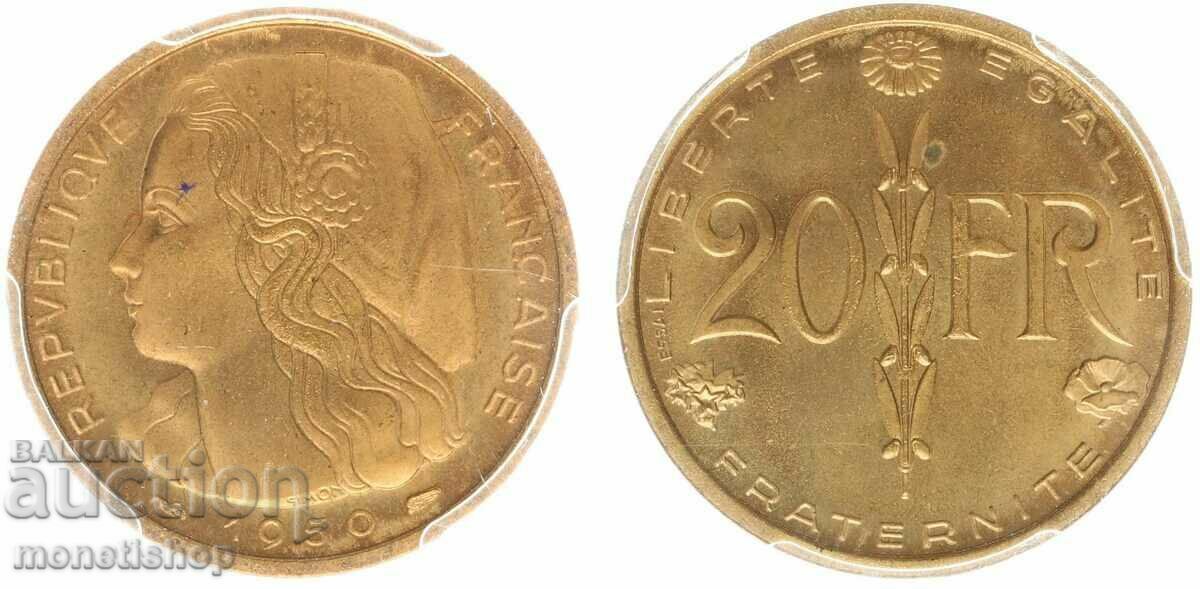 20 Francs 1950 PCGS SP66 Essai
