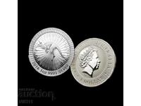 Monedă de argint cangur australian SPEAR 1 oz