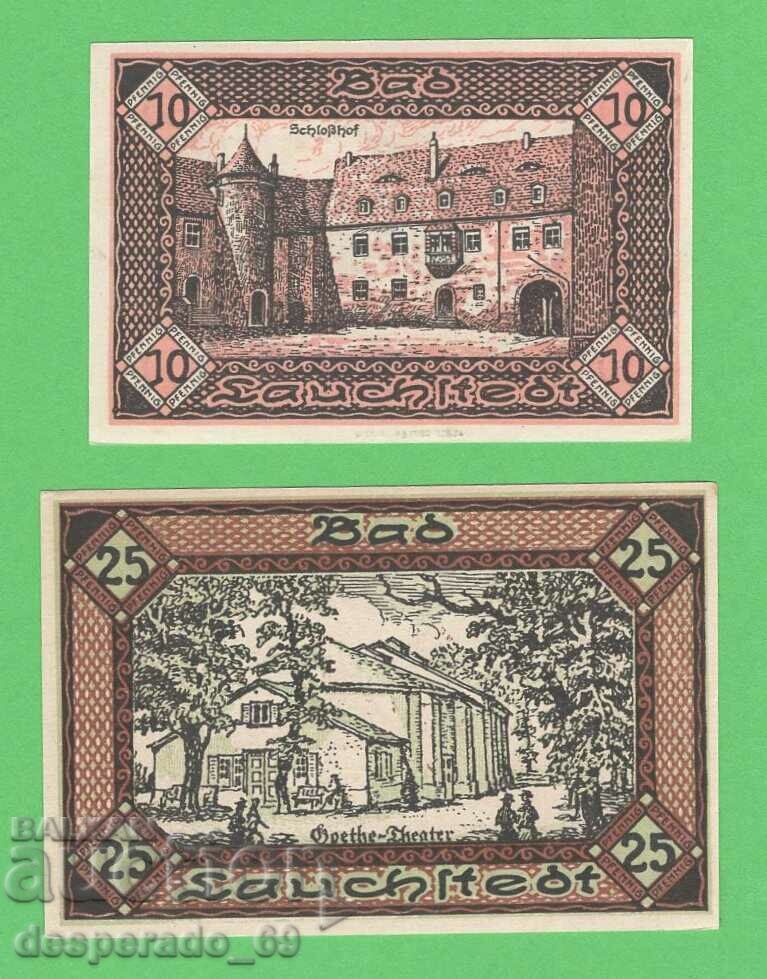 (¯`'•.¸NOTGELD (city Bad Lauchstedt) 1921 UNC -2 pcs. banknotes