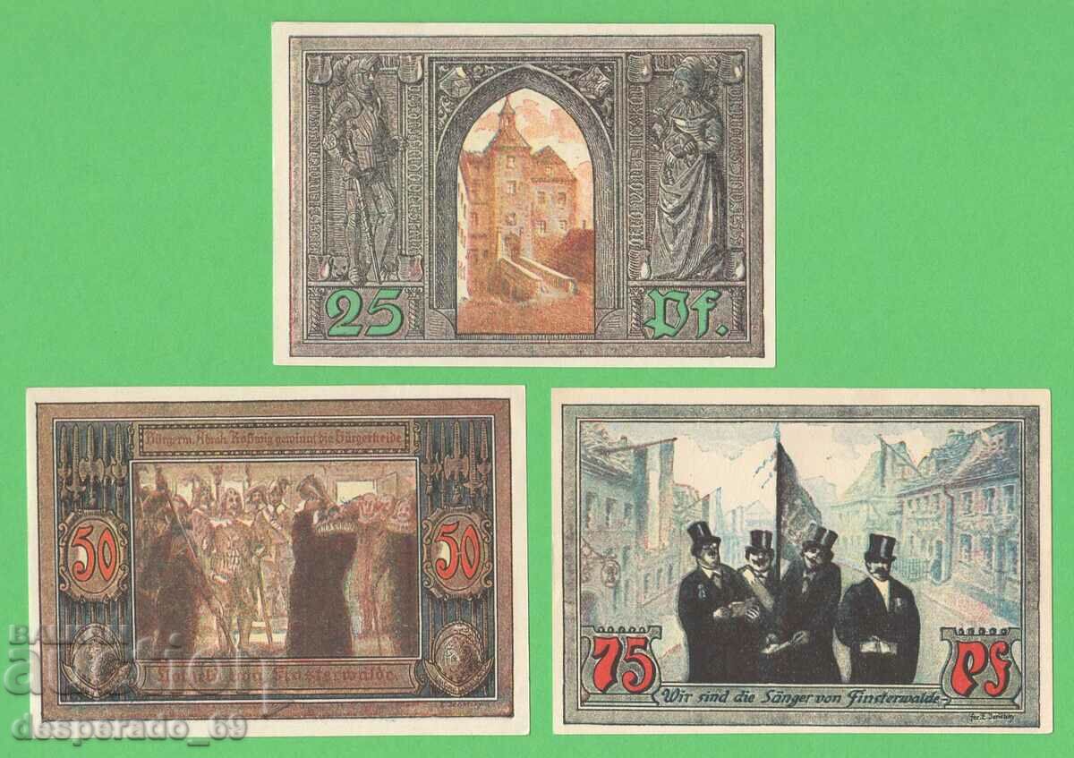 (¯`'•.¸NOTGELD (city of Finsterwalde) 1921 UNC -3 pcs. banknotes ¯)