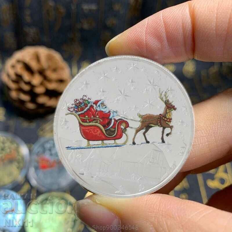 Christmas coin, Santa Claus, new year