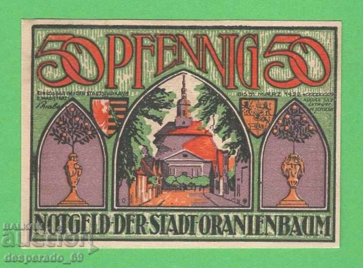 (¯`'•.¸NOTGELD (city Oranienbaum) 1921 UNC -50 pfennig¸.•'´¯) with price 2.70 BGN | € 1.38 (¯`'•.¸NOTGELD (city Oranienbaum) 1921 UNC -50 pfennig¸.•'´¯) with price 2.70 BGN | € 1.38
