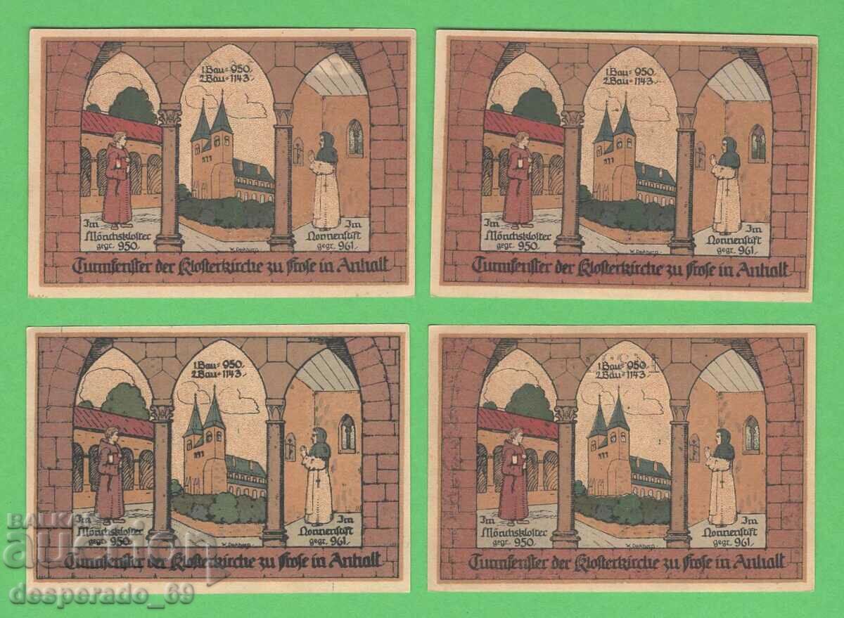 (¯`'•.¸NOTGELD (city of Frose) 1921 UNC -4 pcs. banknotes¸.•'´¯) with price 10.00 BGN | € 5.11 (¯`'•.¸NOTGELD (city of Frose) 1921 UNC -4 pcs. banknotes¸.•'´¯) with price 10.00 BGN | € 5.11