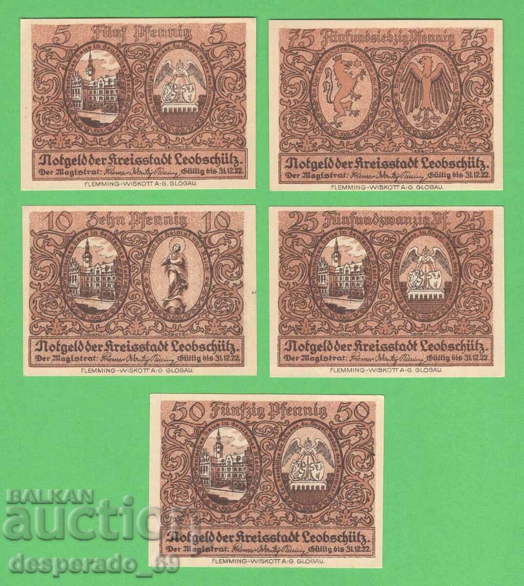 (¯`'•.¸NOTGELD (city Leobschütz) 1922 UNC -5 pcs. banknotes '´¯) with price 11.50 BGN | € 5.88 (¯`'•.¸NOTGELD (city Leobschütz) 1922 UNC -5 pcs. banknotes '´¯) with price 11.50 BGN | € 5.88
