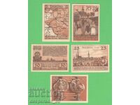 (¯`'•.¸NOTGELD (city Leobschütz) 1922 UNC -5 pcs. banknotes '´¯)