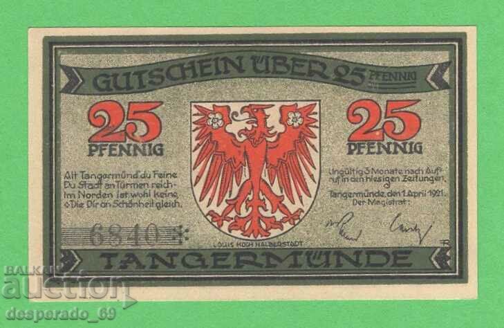 (¯`'•.¸NOTGELD (city Tangermünde) 1921 UNC -25 pfennig¸.•'´¯) with price 2.30 BGN | € 1.18 (¯`'•.¸NOTGELD (city Tangermünde) 1921 UNC -25 pfennig¸.•'´¯) with price 2.30 BGN | € 1.18