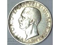 5 лири 1928 Италия Виктор Емануил III сребро
