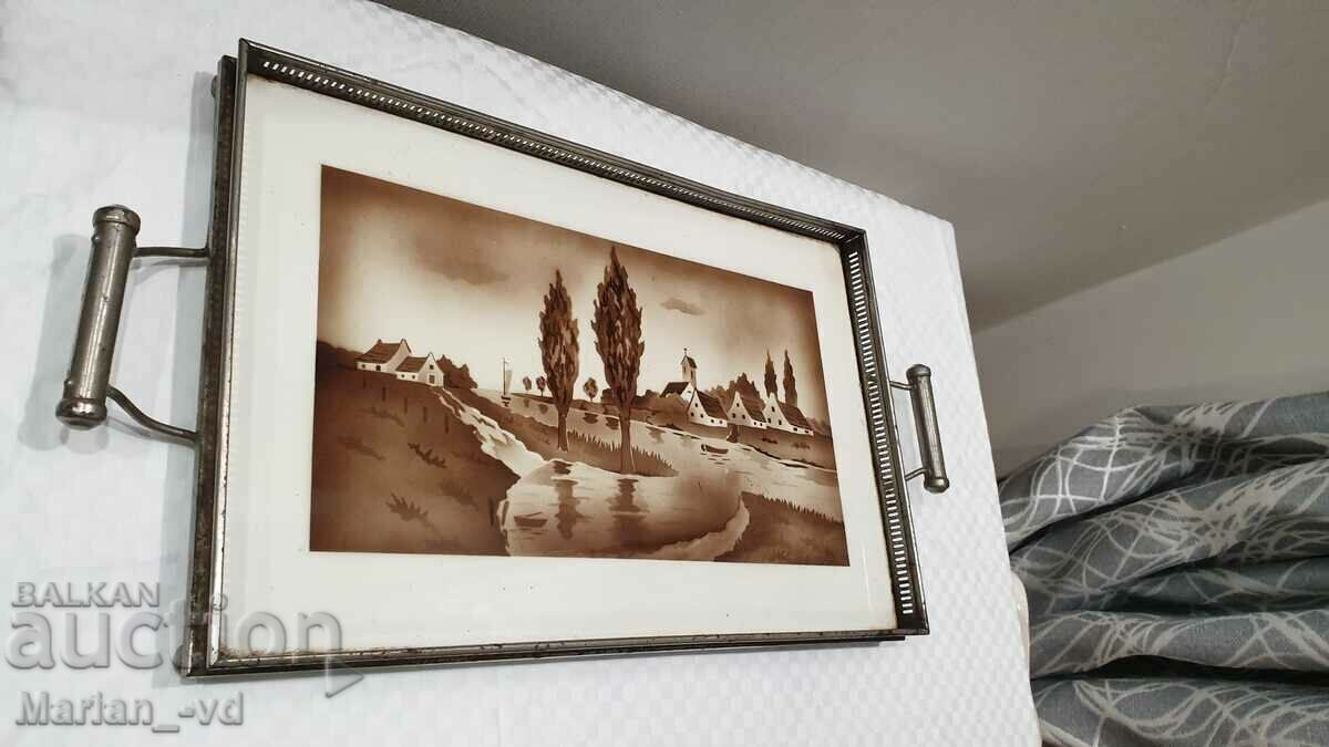 Delivery of Antique porcelain tray porcelain sideboard with metal fittings Delivery of Antique porcelain tray porcelain sideboard with metal fittings