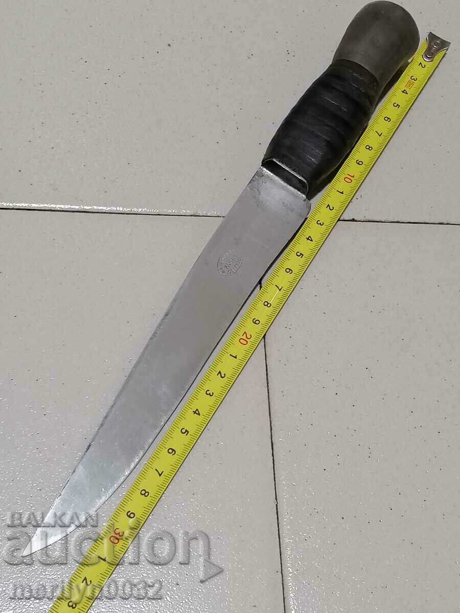 Old French knife with seal and cania, dagger blade - 5 Old French knife with seal and cania, dagger blade - 5