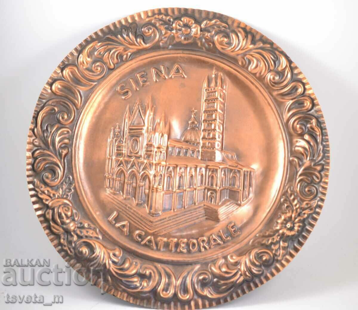 Placa, placa de perete, cupru, lucrat manual SIENA cu preț € 9.00 | 17.60 BGN Placa, placa de perete, cupru, lucrat manual SIENA cu preț € 9.00 | 17.60 BGN